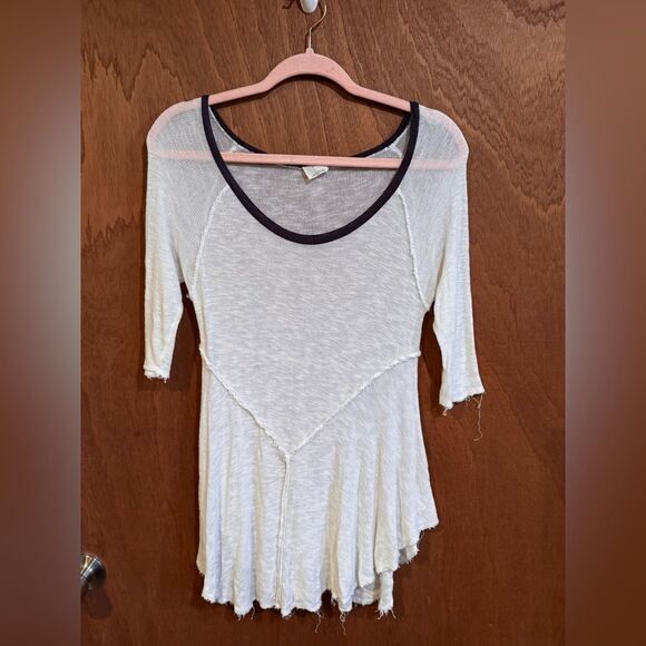Intimately Free People White Sheer 3/4 Sleeve Top Size XS - Picture 8 of 8